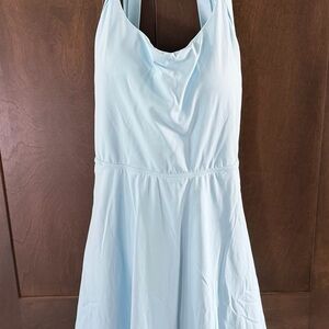 Softlyzero Airy Backless Twisted Cool Touch Dance Active Dress Loka Blue Size L